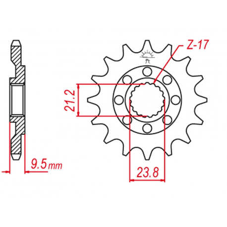 Grosskopf, přední řetězové kolečko, 342 16 Honda CRF 450R`02-14 (JTF284.16)